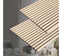 Taaizau Paneles acústicos de pared 3D con acabado en madera, paquete de 2 paneles insonorizantes para estudio, oficina, salón, dormitorio y decoración de interiores (roble natural, 122cm x 60cm)