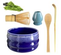 Taakige Matcha Kit,Te Matcha Kit de 5 Piezas,Matcha Set con Batidor Te Matcha, Cuenco Te Matcha, Cuchara Te Matcha, Soporte de Batidor de Cerámica, Accesorios para Matcha