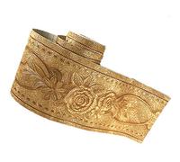 Taamall Borde de pared autoadhesivo de 5 metros de peonía dorada 3D, impermeable, fácil de aplicar, 4 pulgadas por 16.5 pies