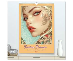 Taatoo Frauen - Inspiriert von der Manga-Ästhetik (hochwertiger Premium Wandkalender 2026 DIN A2 hoch), Kunstdruck in Hochglanz: Taatoo Kunst auf der Haut