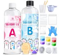 Taba Squishy Kit 1,000g - Squishy Maker con Silicona Líquida Premium, Incluye Moldes para Patas de Gato y Más - Juego Completo para Hacer Squishies Antiestrés, Ideal para Manualidades Relajantes