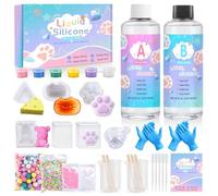 Taba Squishy Kit,Kit de Fabricación Squishy Gel,500 g,Goma de Silicona Supersuave para Taba Squishy,a Partir de 1:1,Kit de Fabricación de Silicona Líquida,Regalo de Descompresión
