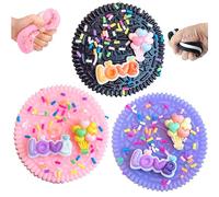 Taba Squishy Oreo - Terapia sensorial para aliviar el estrés, ultrasuave, para adultos, TDAH, autismo, paciente, alivio del estrés, aprendizaje de formas, reconocimiento de color (negro, rosa y morado