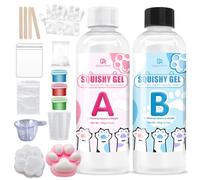Taba Squishy Set - Juego de 200 g de silicona líquida para hacer patas de gato supersuaves Squishy, juego de manualidades de goma de silicona para aliviar el estrés, apto para patas de gato y hámster