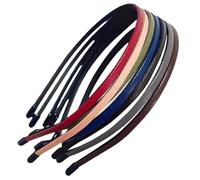 Tabadillas de cuero de 7 piezas para mujeres, banda de diada delgada elástica de 7 colores, bandas de cabello para mujeres y niñas espesas cabello delgado