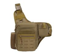 TABAGFKFNV Bolsa de Pecho táctica for Hombre, Paquete de Eslinga for señuelo de Pesca, Deportes al Aire Libre, Bandolera, Cintura, Senderismo, Viaje(Brown)