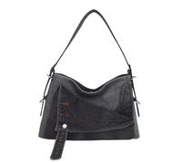 TABAGFKFNV Bolso tote de mezclilla convertible tipo bandolera con correa de hombro estructurada, ideal for el trabajo y el fin de semana for mujer.(Black)