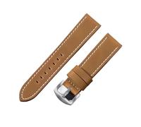 TABAGFKFNV Correa de cuero vintage for reloj inteligente deportivo, de 20 mm y 22 mm, unisex, de liberación rápida.(Light Brown White,22mm)