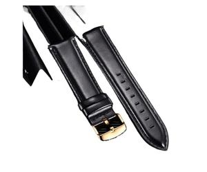 TABAGFKFNV Correa de liberación rápida unisex vintage de cuero genuino, 18 mm, 20 mm y 22 mm, hebilla de acero inoxidable.(Black (gold),20mm)