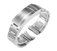TABAGFKFNV Correa de reloj de acero inoxidable for hombre y mujer, correa de metal de 20 mm y 21 mm, liberación rápida y ajustable.(Full Frosted silver,20mm)
