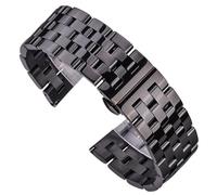 TABAGFKFNV Correa de reloj de acero inoxidable macizo for hombre y mujer, correa de metal de 20, 22, 24 y 26 mm, liberación rápida.(Black,22mm)