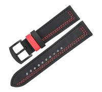 TABAGFKFNV Correa de reloj de cuero genuino for hombre, estilo clásico vintage, ajustable, de 20 mm y 22 mm, de liberación rápida.(Black,20mm)