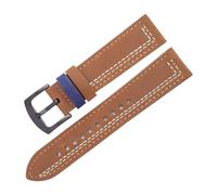 TABAGFKFNV Correa de reloj de cuero genuino for hombre, estilo clásico vintage, ajustable, de 20 mm y 22 mm, de liberación rápida.(Brown,22mm)