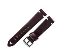 TABAGFKFNV Correa de reloj de cuero genuino hecha a mano, 18 mm, 19 mm, 20 mm, 21 mm y 22 mm, correa de reloj clásica vintage hecha a mano de liberación rápida.(Red wine-black,21mm)