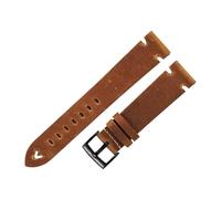 TABAGFKFNV Correa de reloj de cuero genuino hecha a mano, 18 mm, 19 mm, 20 mm, 21 mm y 22 mm, correa de reloj clásica vintage hecha a mano de liberación rápida.(Light Brown-black,18mm)