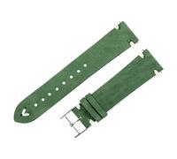 TABAGFKFNV Correa de reloj de cuero mate de 20 mm y 21 mm, color verde y marrón oscuro, for mujer y hombre.(Green,20mm)