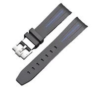 TABAGFKFNV Correa de reloj de resina de 20 mm, unisex, resistente al sudor, con hebilla de acero inoxidable de liberación rápida.(Black-BlueLine)