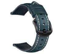 TABAGFKFNV Correas de cuero encerado for relojes de 18 mm, 20 mm, 22 mm, 24 mm y 26 mm, correas de cuero genuino vintage for hombres y mujeres.(Blue,18mm)