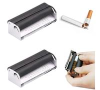 Tabakroller, Máquina de Fumar, 70mm Zigarettenroller, 2 PCS Drehmaschine, Joint Roller, 2 in 1 Stopfmaschine, Maquinaria para Fumar, Regalo para Hombres, Negro