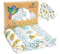 Tabalino - Mantas Muselina Bebé, Pañales de Gasa de bambú paños de escupir maravillosamente Suaves - 80x80cm - Pack de 4 - un paño mimoso Gratis - Doble Tejido - niño y niña - pañales de Tela