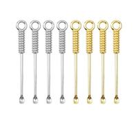 Tabanzhe Juego de 8 mini cucharas de rapé de metal, pequeñas cucharas de polvo para medicina, cuchara de micro humo, cuchara pequeña para collares, colgantes, herramientas de vajilla (oro y plata)