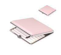Tabaquera,Pitillera Mujer Metalica, Pitilleras Caja Soporte Cigarrillos Tabaco Almacenamiento Tabaco Regalo Caja de Tabaco Funda de Cigarrillo para 20 Cigarrillos Regalo para Mujer- Rosa