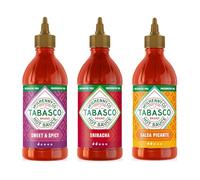 TABASCO 3-pack: Sriracha, Sweet & Spicy y Salsa Picante 256 ml. Pack de 3 Botellas de 256 ml Fáciles de Apretar. Sin Gluten, Sin Conservantes ni Grasas.