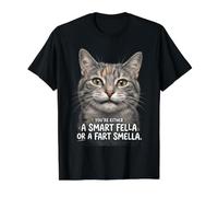 Tabby Cat Eres un Tipo Inteligente o un Olor a Pedo Camiseta gráfica económica, Hombre, Negro, S