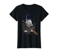 Tabby Cat In The Pocket Witch Hat Halloween Camiseta gráfica económica, Mujer, Negro, XL