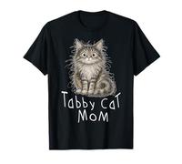 Tabby Cat Mamá Doodle Gatos Amante Dibujado A Mano Arte Caótico Camiseta