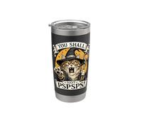 Tabby Cat Wizard You Shall Not PSPSPS Fantasy Magic Lover Vaso térmico de acero inoxidable de doble pared