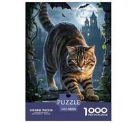 Tabby Puzzle de Gato de 1000 Piezas Elementos Góticos Puzzle Imposible Juego de Habilidad 100% Cartón Reciclado Decoración del Hogar 38 x 26 cm/1000 Piezas