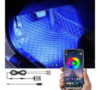 TABEN Kit de iluminación Ambiental de pie de automóvil RGB Control App 16,7 Millones de Colores de música Activa Sincronizada USB Luz de Ambiente del Pozo del pie Interior del automóvil DC 12V