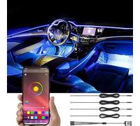 TABEN Luz Ambiental App Control Car Atmósfera Lámpara de luz Suave DIY Reajuste Banda de Fibra óptica 64 Colores Iluminación Interior Luz Decorativa 1W DC 12V 4m