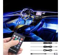 TABEN Luz Ambiental RGB Control Remoto Coche Atmósfera Lámpara de luz Suave DIY Reajuste Banda de Fibra óptica 64 Colores Iluminación Interior Luz Decorativa 1W DC 12V 4m
