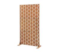 casa.pro Tabique Basciano Biombo Separador de Ambientes Exterior y Interior Diseño Atractivo Pantalla Privacidad Protege del Sol Viento Acero Corten 180 x 90 x 40 cm - Marrón Óxido