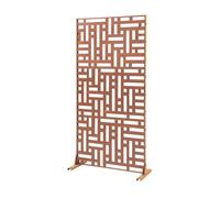 casa.pro Tabique Bernalda Divisor de Espacios Biombo Separador de Ambientes Exterior Interior Diseño Atractivo Protege del Sol Viento Acero Corten 180 x 90 x 40 cm - Marrón Óxido