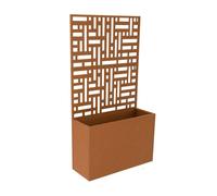Tabique bernalda con jardinera acero 146x83x31cm - marrón [casa.pro]