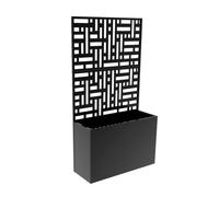 Tabique bernalda con jardinera acero 146x83x31cm - negro [casa.pro]