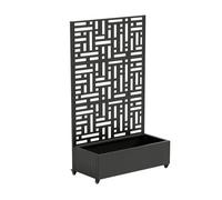 Tabique bernalda con jardinera acero 186x120x40cm - negro [casa.pro]