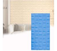 Tabique de Poliuretano Hueco, Paneles de Pared 3D de Poliuretano Ligeros - Ladrillos estructurales ignífugos, 16 Piezas, Textura de pirámide Azul para una Impresionante decoración de Paredes