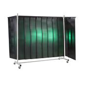 Tabique de protección para soldadores, móvil con cortina de láminas