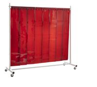 Tabique de protección para soldadores, móvil con cortina de láminas