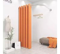 Tabique independiente tipo L para vestidor montado en la pared del centro comercial con diseño de pista simple (naranja, 35 x 71 pulgadas)