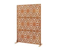 casa.pro Separador de Ambientes Kilsturd Diseño Sol Biombo Tabique Exterior y Interior Pantalla de Privacidad Protección contra Sol Acero Corten 180 x 120 x 40 cm - Marrón óxido
