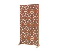 casa.pro Separador de Ambientes Kilsturd Diseño Sol Biombo Tabique Exterior y Interior Pantalla de Privacidad Protección contra Sol Acero Corten 180 x 90 x 40 cm - Marrón óxido