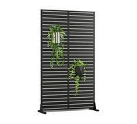 Tabique nordepp acero galvanizado 180x90x40 cm - negro [casa.pro]