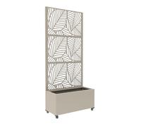 Tabique surnskoki con jardinera acero 190x82x38cm - beige ajo [casa.pro]