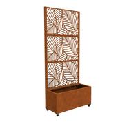 Tabique surnskoki con jardinera acero 190x82x38cm - marrón óxido [casa.pro]