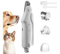 TABKSOLA 2 en 1 Limador y Cortauñas Perros y Gatos de Todos los Tamaños. Funcionamiento Silencioso, Protección Segura, Carga USB (Blanco)